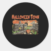 ハロウィーンタウンエスト1998ハローウィンパーティかわいいハロ ラウンドシール (正面)