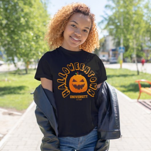 ハロウィーンタウンユニバーシティパンプキン顔 Tシャツ