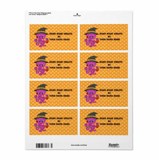 ハロウィーンタコ ラベル (フルシート)