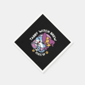 ハロウィーンタブビーキャット – Witch Hat & Potion Art スタンダードカクテルナプキン (角)