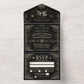 ハロウィーンタロット「一緒に」結婚のメニュー オールインワン招待状 (内側)