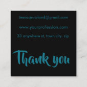 ハロウィーンターコイズ背景 スクエア名刺 (裏面)