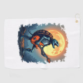 ハロウィーンタートルスケルトンロッカーティーfor Music Lov ゴルフタオル (横)