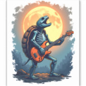 ハロウィーンタートルスケルトンロッカーティーfor Music Lov シール (正面)