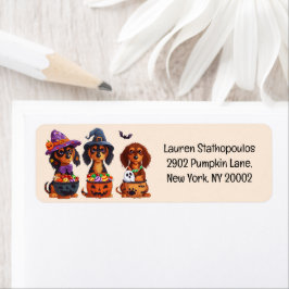 ハロウィーンダッチシュント犬カボチャ飴バケツ ラベル