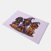 ハロウィーンダッチシュント魔女犬 ドアマット (アングル)