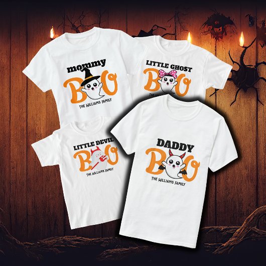 ハロウィーンダディboo悪魔の家族のマッチング tシャツ
