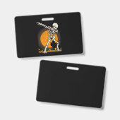 ハロウィーンダビングのスケルトンの衣装 バッジ (正面＆裏面)
