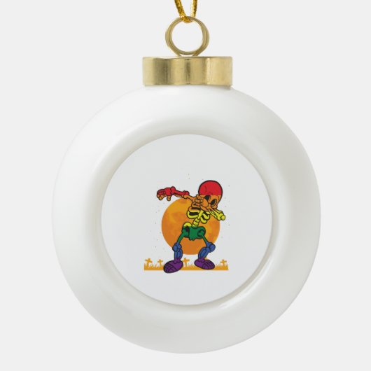 ハロウィーンダビングのスケルトン衣装LGBT セラミックボールオーナメント (正面)