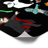 ハロウィーンダビングスケルトン魔女とモンスター少年 ポスター (角)