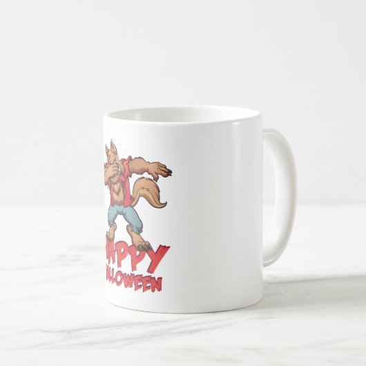 ハロウィーンダビングWerwolfハロウィーンの衣装 コーヒーマグカップ (正面右)