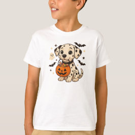 ハロウィーンダルマチアン犬のトリックまたは治療 Tシャツ