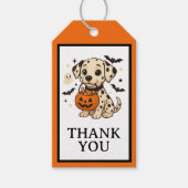 ハロウィーンダルマティアンドッグトリックまたはトリートパーティー ギフトタグ (正面)