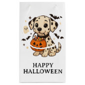 ハロウィーンダルマティアンドッグトリックまたはトリートパーティー スモールペーパーバッグ (裏面)