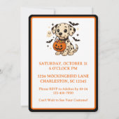 ハロウィーンダルマティアンドッグトリックまたはトリートパーティー 招待状 (裏面)