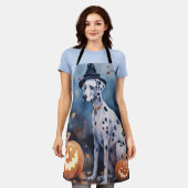 ハロウィーンダルメーションカボチャ怖 エプロン (着用した状態)