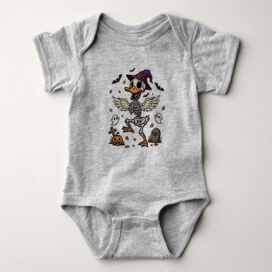 ハロウィーンダンスダック ベビーボディスーツ (正面)
