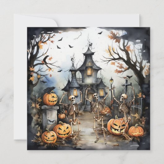 ハロウィーンダンスパーティの招待状 シーズンカード (正面)