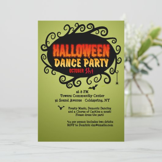 ハロウィーンダンスパーティの招待状 招待状 (スタンド正面)