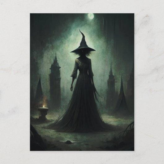 ハロウィーンダーク魔女 ポストカード (正面)