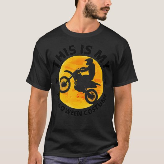 ハロウィーンダートバイクもしくは自転車に乗る人衣装ギフトモトおもしろいクロス Tシャツ (正面)