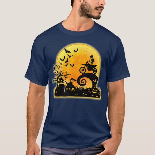 ハロウィーンダートバイクコスメおもしろいットモトクロスダート Tシャツ (正面)