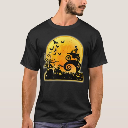 ハロウィーンダートバイクコスメおもしろいットモトクロスダートB Tシャツ (正面)