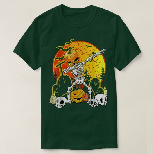 ハロウィーンダービングスケルトンジャックO'ランタンボーイズKi Tシャツ (デザイン正面)
