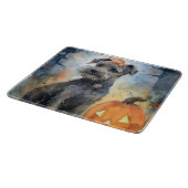 ハロウィーンチェサピーク湾テリアとカボチャ カッティングボード (角)