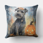 ハロウィーンチェサピーク湾テリアとカボチャ クッション (裏面)
