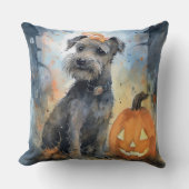 ハロウィーンチェサピーク湾テリアとカボチャ クッション (正面)