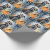 ハロウィーンチェサピーク湾テリアとカボチャ ラッピングペーパー (角)