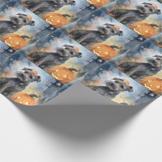 ハロウィーンチェサピーク湾テリアとカボチャ ラッピングペーパー (角)