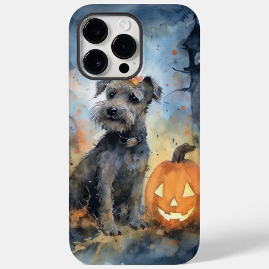 ハロウィーンチェサピーク湾テリアとカボチャ Case-Mate iPhoneケース (裏面)