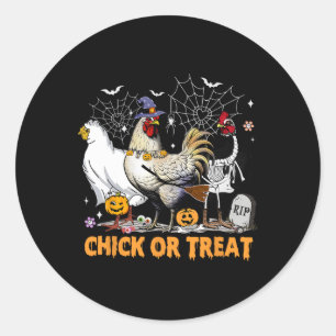 ハロウィーンチキンカボチャのシックまたは不気味治療 ラウンドシール