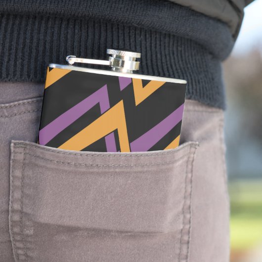 ハロウィーンチグザグオレンジパープル フラスク (インサイチュ)