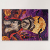 ハロウィーンチベットテリアヴァンパイアパンプキンズ怖 ジグソーパズル (横)