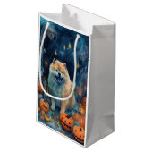 ハロウィーンチャウチャウカボチャ怖い スモールペーパーバッグ (裏面アングル)