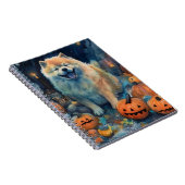 ハロウィーンチャウチャウカボチャ怖い ノートブック (右側)