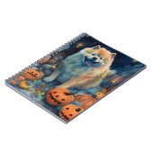 ハロウィーンチャウチャウカボチャ怖い ノートブック (左側)