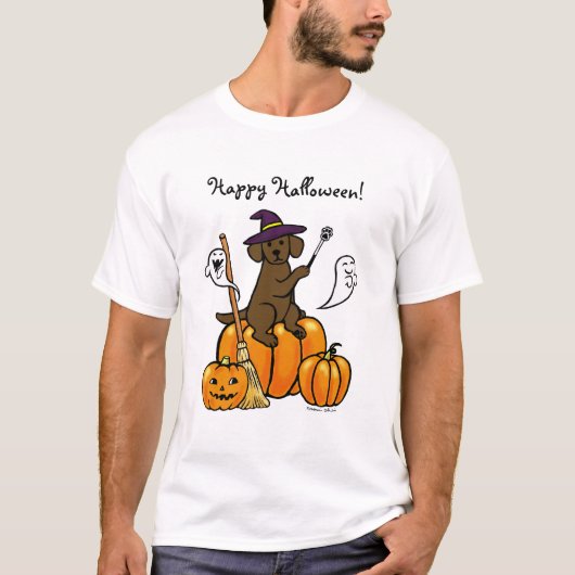 ハロウィーンチョコレートラブラドール漫画2 Tシャツ (正面)