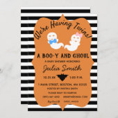 ハロウィーンツインジェンダー招待状ブーまたはグール 招待状 (正面/裏面)