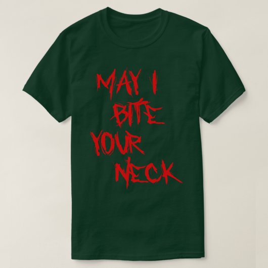 ハロウィーンティーが首にかみつく Tシャツ (デザイン正面)