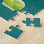 ハロウィーンティール(緑がかった色)とグリーン ジグソーパズル (側面)