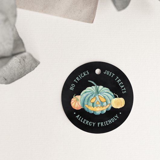 ハロウィーンティール(緑がかった色)カボチャのアレルギフレンドリーー薬 フェイバータグ