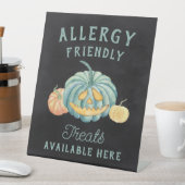 ハロウィーンティール（緑がかった色）カボチャのアレルギフレンドリーー薬 台座サイン (インサイチュ)