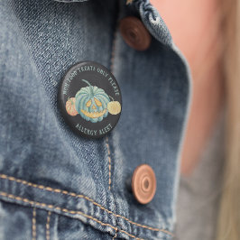 ハロウィーンティール（緑がかった色）カボチャアレルギー認識度 缶バッジ