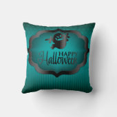 ハロウィーンティール（緑がかった色）幽霊 クッション (裏面)