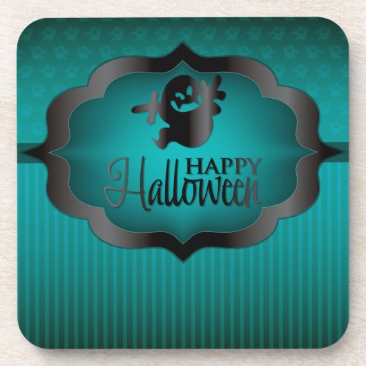ハロウィーンティール（緑がかった色）幽霊 コースター (正面)