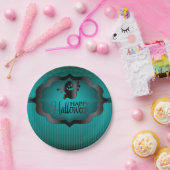 ハロウィーンティール（緑がかった色）幽霊 ペーパープレート (パーティー)